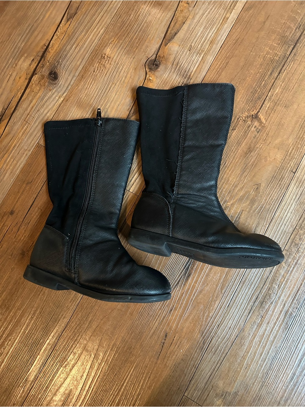 Old Navy Black Kids Mid-Calf Zip Boots